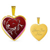 Pit Bull Terrier Dog Print Heart Charm Necklaces-Free Shipping