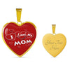 'I Love MY MOM' Red Print Heart Pendant Luxury Necklace