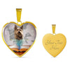 Berger Picard Print Heart Pendant Luxury Necklace-Free Shipping