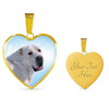 Central Asian Shepherd Dog Print Heart Pendant Luxury Necklace-Free Shipping