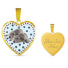 Irish Wolfhound Dog Print Heart Pendant Luxury Necklace-Free Shipping