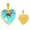 Azawakh Dog Print Heart Pendant Luxury Necklace-Free Shipping