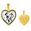 Lovely Dalmatian Dog Print Heart Charm Necklaces-Free Shipping