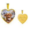 Dogue De Bordeaux Print Heart Pendant Luxury Necklace-Free Shipping