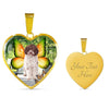 Cute Lagotto Romagnolo Dog Print Heart Pendant Luxury Necklace-Free Shipping