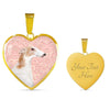Borzoi Dog Print Heart Pendant Luxury Necklace-Free Shipping