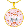 Maltese Dog Print Circle Charm Luxury Necklace-Free Shipping