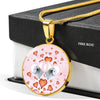 Maltese Dog Print Circle Charm Luxury Necklace-Free Shipping