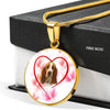 Basset Hound Print Luxury Circle Necklace-Free Shipping