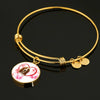 Basset Hound Print Luxury Circle Charm Bangle-Free Shipping