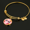 "MOM" Print Circle Pendant Luxury Bangle