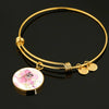Bulldog Print Circle Charm Bangle-Free Shipping