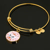Maltese Dog Print Circle Charm Bangle-Free Shipping