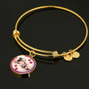 Golden Retriever Dog Circle Pendent Luxury Bangle-Free Shipping