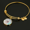 Poodle Dog Print Circle Pendant Bangle-Free Shipping