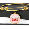 West Highland White Terrier (Westie) Print Circle Charm Bangle-Free Shipping