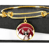 Chihuahua Print Circle Charm Bangle-Free Shipping