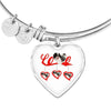 Japanese Chin Print Heart Pendant-Free Shipping