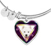 Samoyed Dog Print Heart Pendant Bangle-Free Shipping