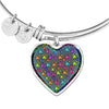 Colorful Paws Print Heart Pendant Bangle-Free Shipping