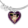 Javanese Cat Print Heart Pendant Bangle-Free Shipping
