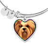 Lhasa Apso Print Heart Pendant Bangle-Free Shipping