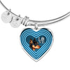 Miniature Pinscher Dog Print Heart Pendant Bangle-Free Shipping