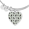 Labrador Retriever Pattern Print Luxury Heart Charm Bangle-Free Shipping