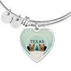 Yorkshire Terrier (Yorkie) Texas Print Heart Charm Bangle-Free Shipping