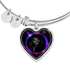 Black Labrador Dog Print Heart Pendant Bangle-Free Shipping
