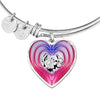 Nova Scotia Duck Tolling Retriever Dog Print Heart Pendant Bangle-Free Shipping
