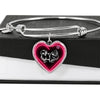 Pekingese Dog Print Heart Pendant Bangle-Free Shipping