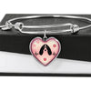 English Springer Spaniel Dog Print Heart Pendant Bangle-Free Shipping