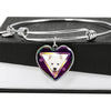 Samoyed Dog Print Heart Pendant Bangle-Free Shipping