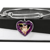 Javanese Cat Print Heart Pendant Bangle-Free Shipping