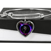 Black Labrador Dog Print Heart Pendant Bangle-Free Shipping