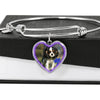 English Toy Spaniel Dog Print Heart Pendant Bangle-Free Shipping