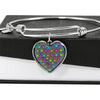 Colorful Paws Print Heart Pendant Bangle-Free Shipping