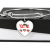 Japanese Chin Print Heart Pendant-Free Shipping