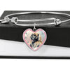 Leonberger Dog Art Print Heart Pendant Bangle-Free Shipping