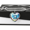 Cat Watercolor Art Print Heart Pendant Bangle-Free Shipping