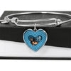 Miniature Pinscher Dog Print Heart Pendant Bangle-Free Shipping