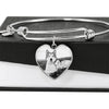 Alaskan Malamute Print Heart Pendant Luxury Bangle -Free Shipping