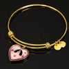 English Springer Spaniel Dog Print Heart Pendant Bangle-Free Shipping