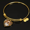Australian Silky Terrier Dog Print Heart Pendant Bangle-Free Shipping
