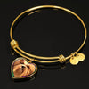 Lhasa Apso Print Heart Pendant Bangle-Free Shipping
