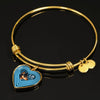 Miniature Pinscher Dog Print Heart Pendant Bangle-Free Shipping