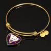 Samoyed Dog Print Heart Pendant Bangle-Free Shipping