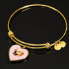 Labrador Retriever Print Heart Pendant Bangle-Free Shipping