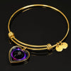 Black Labrador Dog Print Heart Pendant Bangle-Free Shipping